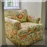 F60. Custom club chair with Brunschwig & Fils fabric.  